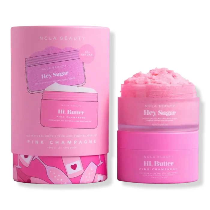 Pink Champagne Body Scrub + Body Butter Set